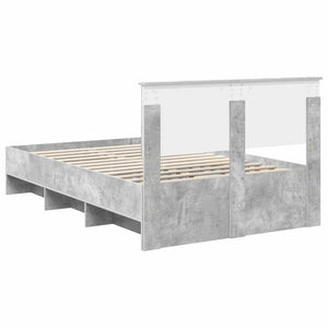 vidaXL Bed Frame with Headboard Concrete Grey 120 x 200 cm Engineered Wood