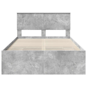 vidaXL Bed Frame with Headboard Concrete Grey 120 x 200 cm Engineered Wood