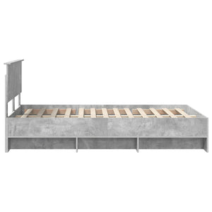vidaXL Bed Frame with Headboard Concrete Grey 120 x 200 cm Engineered Wood