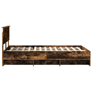 vidaXL Bed Frame Smoked Oak 120 x 200 cm Engineered Wood