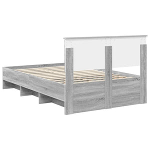 vidaXL Bed Frame Grey Sonoma 120 x 200 cm Engineered Wood