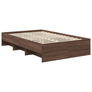 vidaXL Bed Frame Brown Oak Effect 120 x 200 cm Engineered Wood