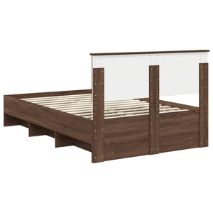 vidaXL Bed Frame Brown Oak Effect 120 x 200 cm Engineered Wood