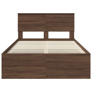 vidaXL Bed Frame Brown Oak Effect 120 x 200 cm Engineered Wood