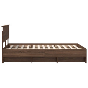 vidaXL Bed Frame Brown Oak Effect 120 x 200 cm Engineered Wood