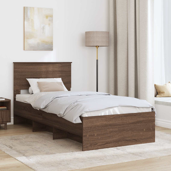 vidaXL Bed Frame Brown Oak Look 80 x 200 cm Engineered Wood