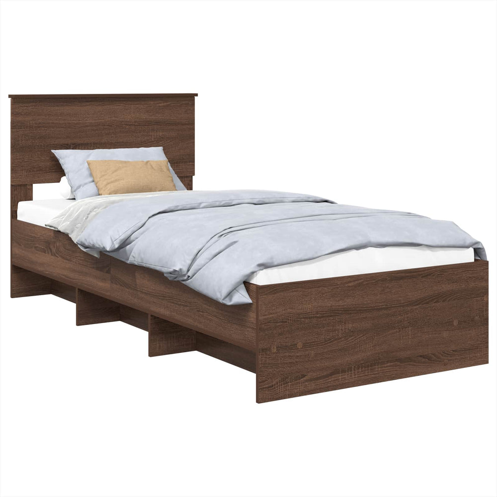 vidaXL Bed Frame Brown Oak Look 80 x 200 cm Engineered Wood