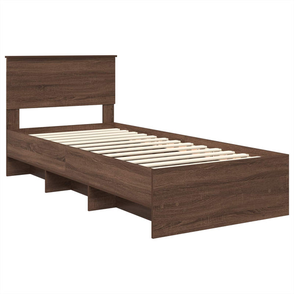 vidaXL Bed Frame Brown Oak Look 80 x 200 cm Engineered Wood