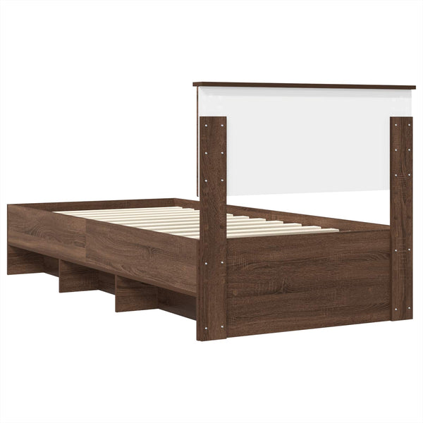 vidaXL Bed Frame Brown Oak Look 80 x 200 cm Engineered Wood