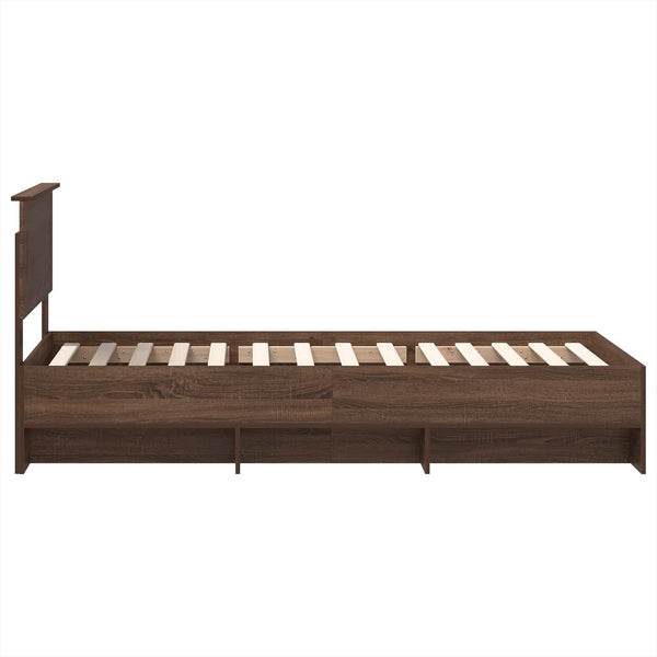 vidaXL Bed Frame Brown Oak Look 80 x 200 cm Engineered Wood