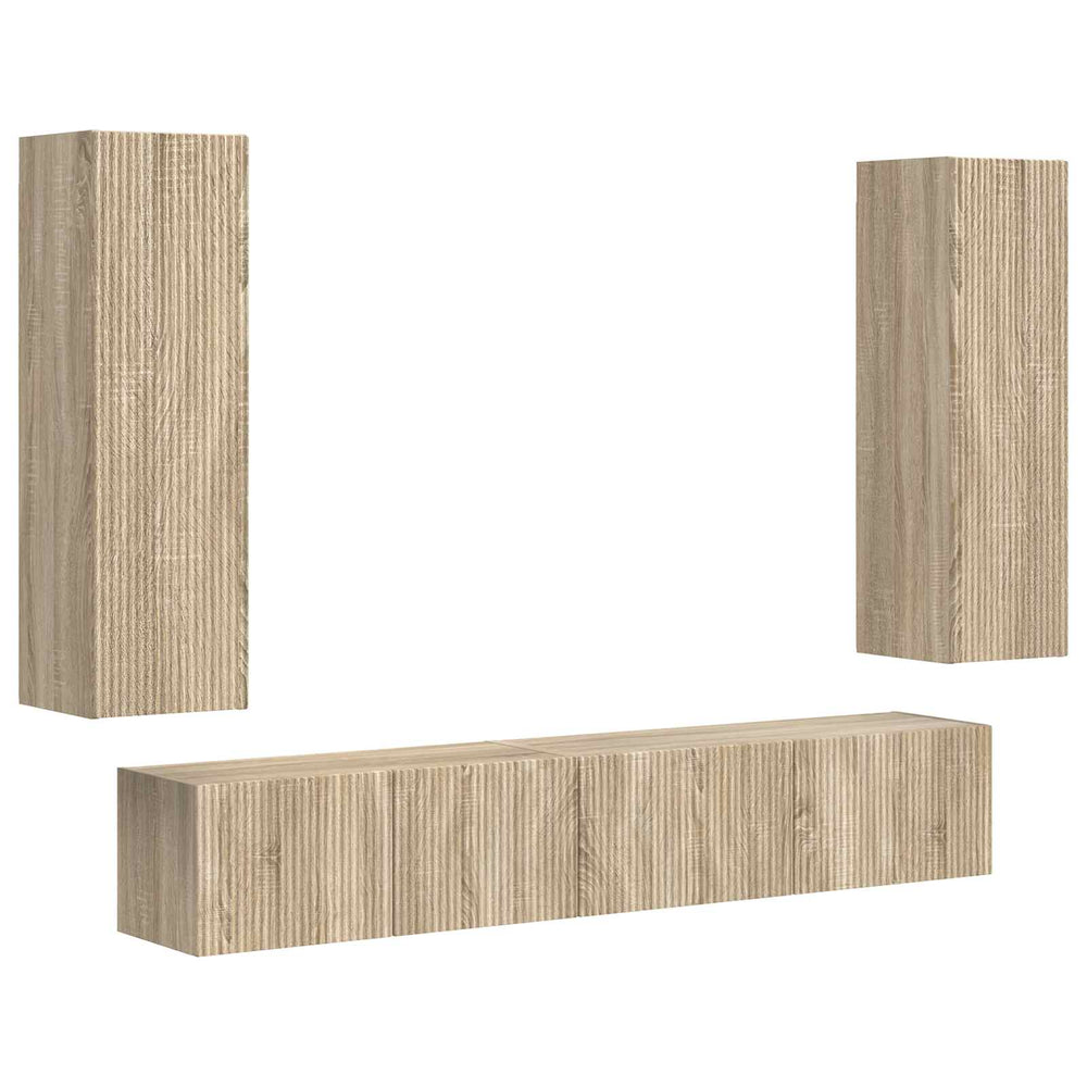 vidaXL Wall-Mounted TV Cabinet Set 3 pcs Sonoma Oak Engineered Wood