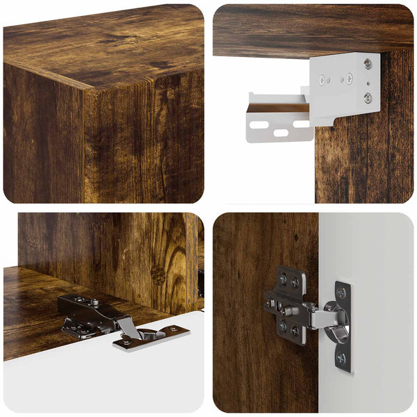 vidaXL TV cabinet set 3 pcs Smoked Oak Engineered Wood