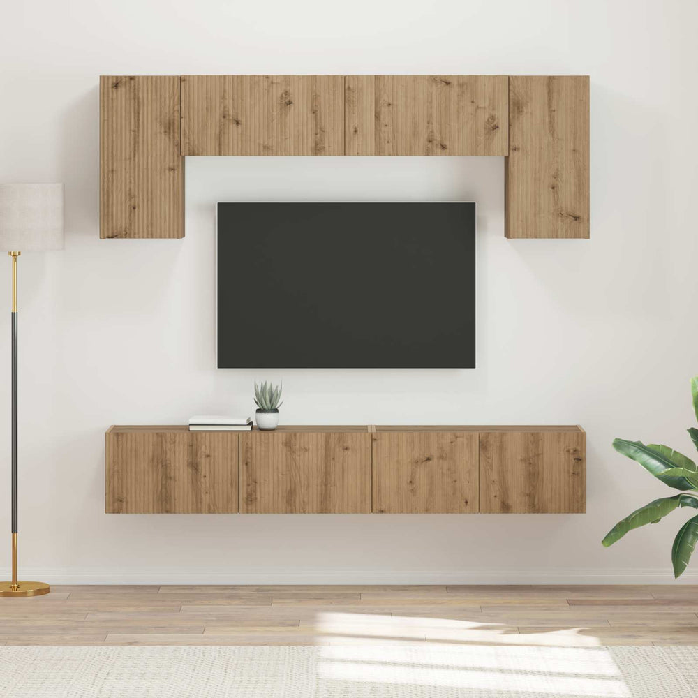 vidaXL Wall-Mounted TV Cabinet Set 5 pcs Sonoma Oak Engineered Wood