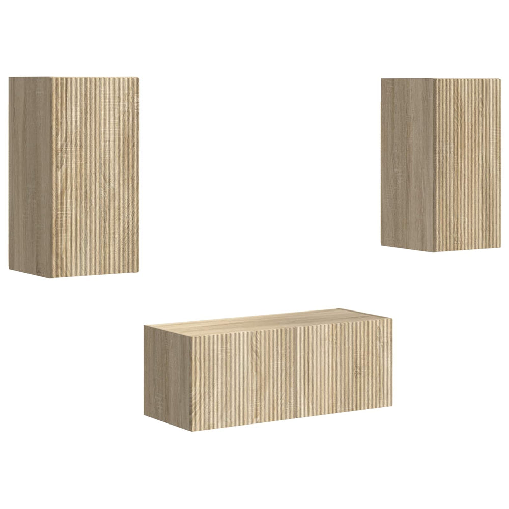 vidaXL TV Cabinet Set Wall-Mounted 6 pcs Sonoma Oak Engineered Wood