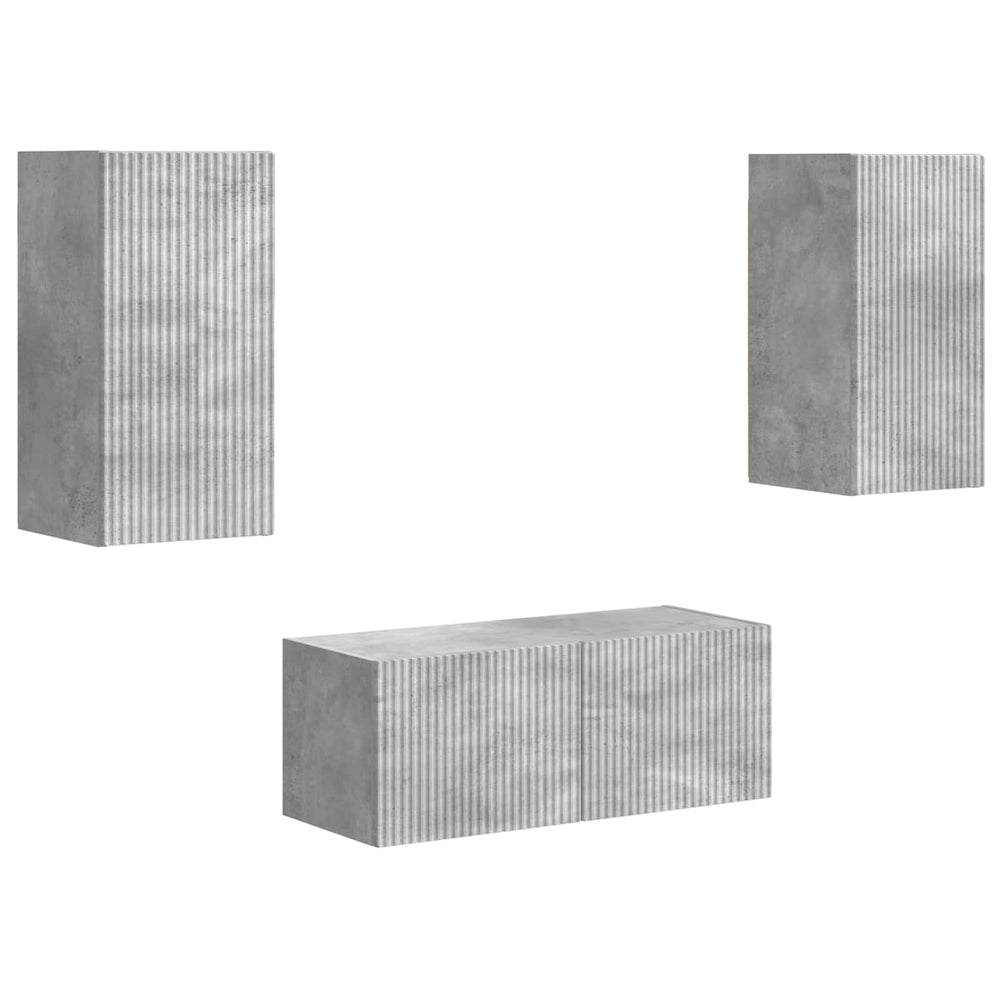 vidaXL Wall-Mounted TV Cabinet Set 6 pcs Concrete Grey Engineered Wood