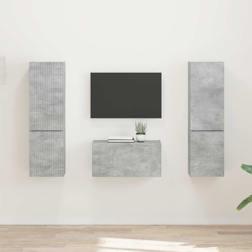 TV-Schrank Set Beton Grau 5-teilig