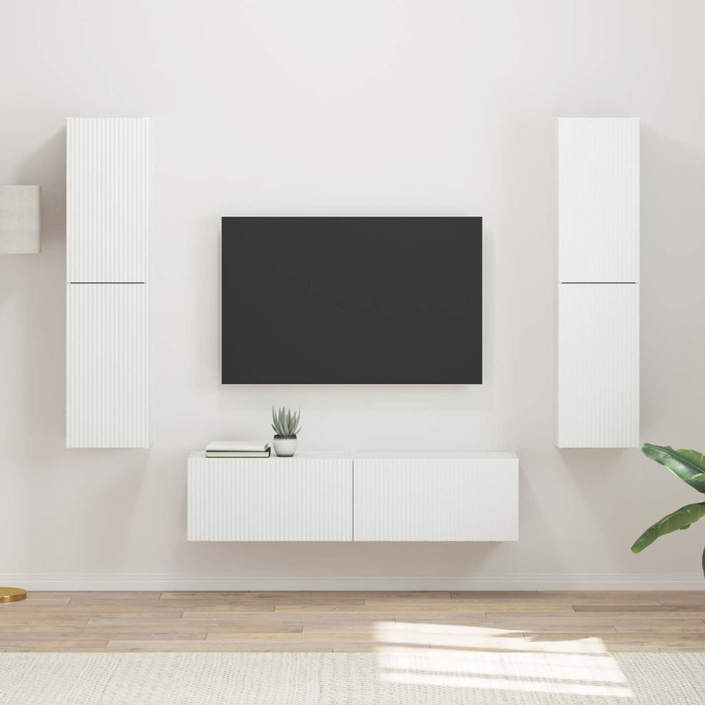 Weißes TV-Schrank Set, 6-teilig