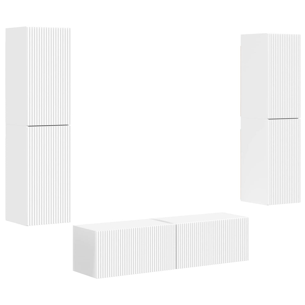 Weißes TV-Schrank Set, 6-teilig