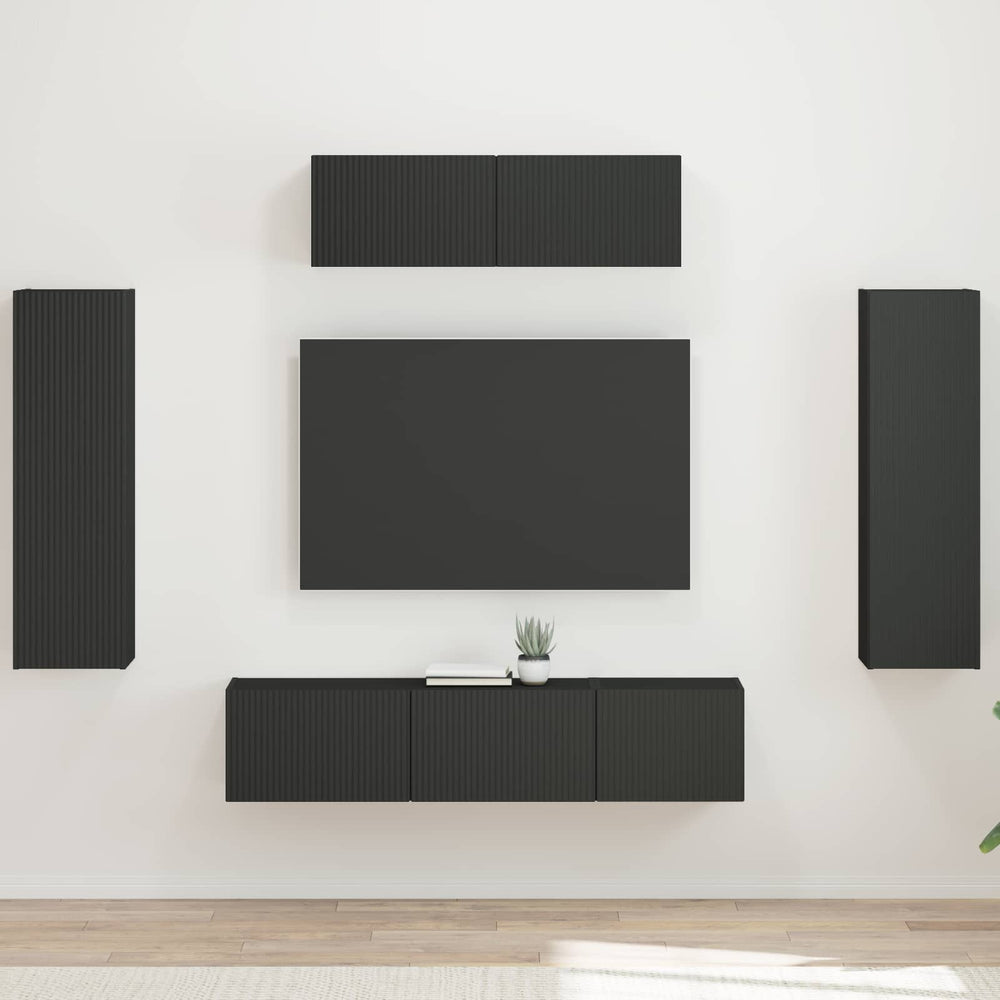 TV-Schrank Set 5-teilig Schwarz