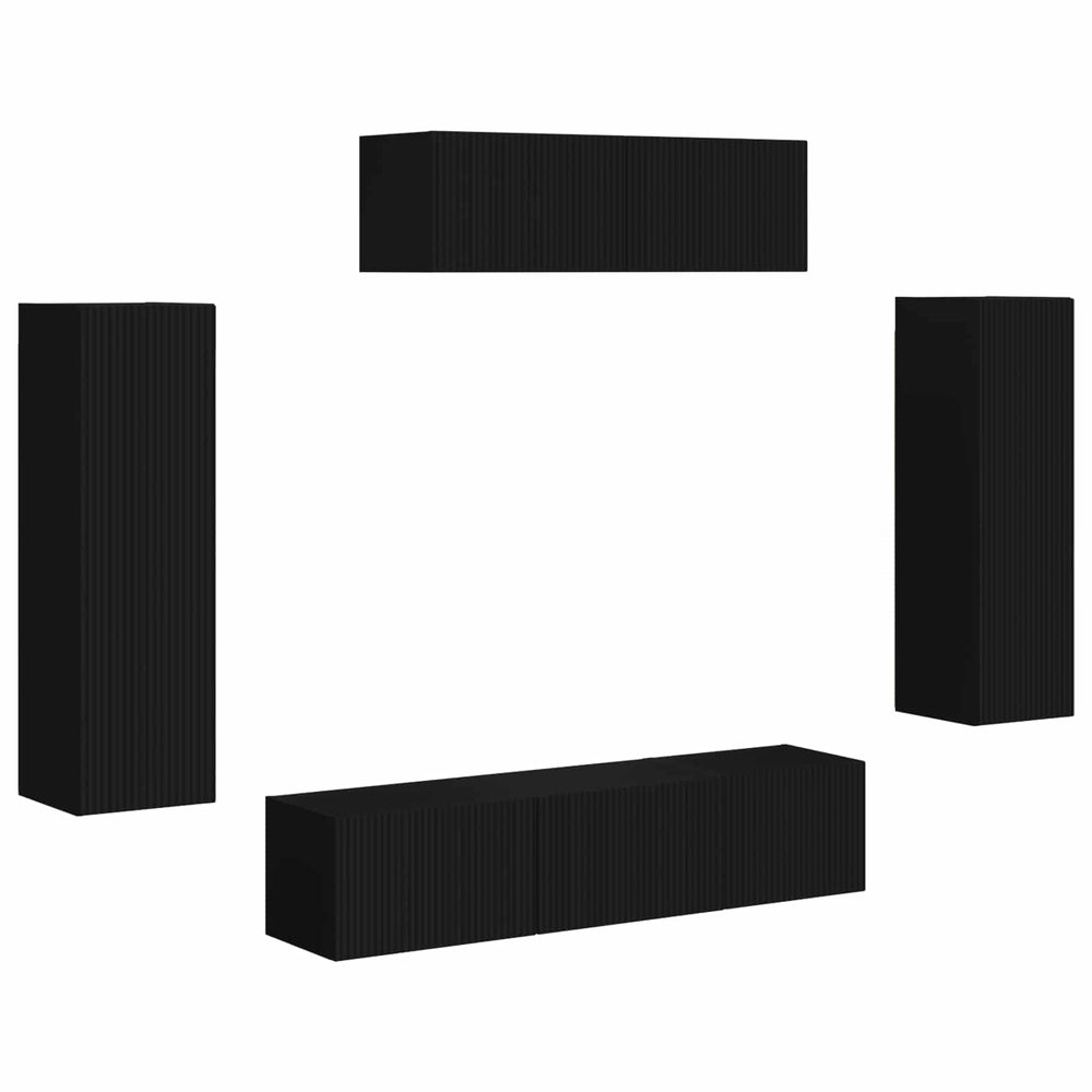 TV-Schrank Set 5-teilig Schwarz