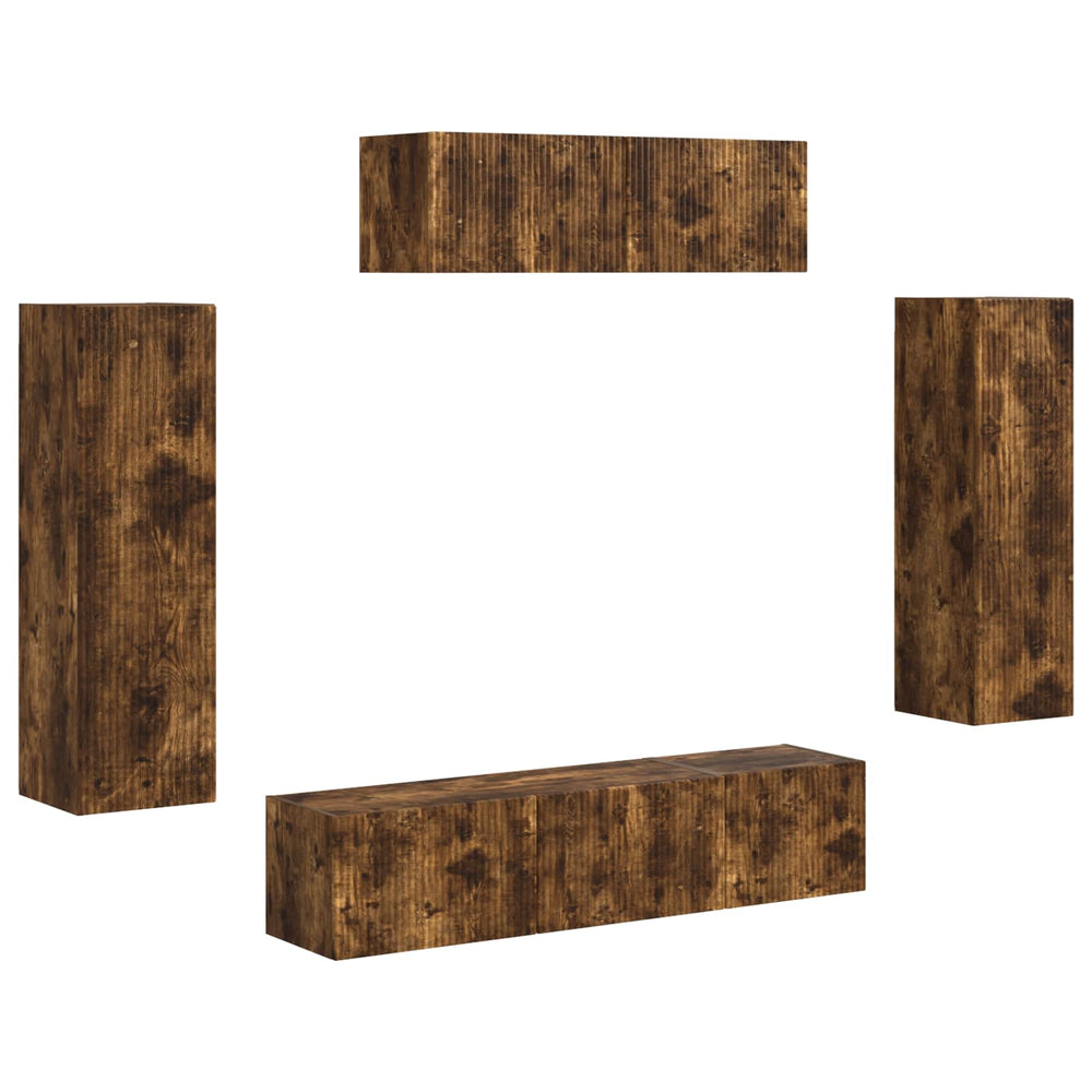 TV-Schrank 5er Set Geräucherte Eiche
