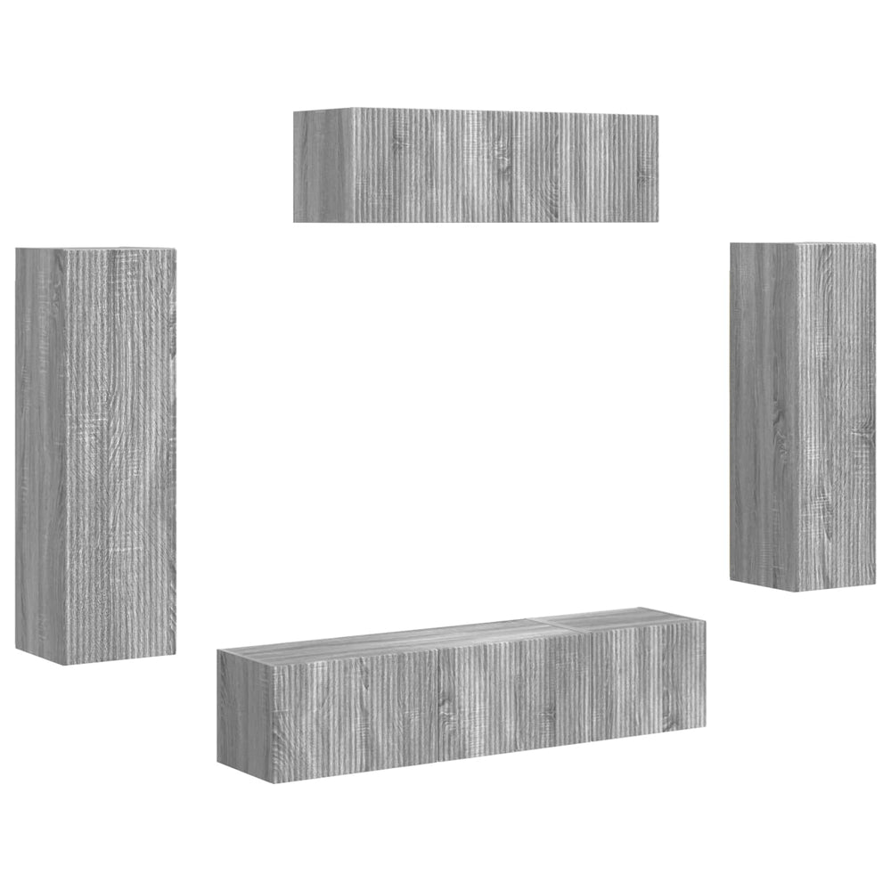 TV-Schrank Set, 5-teilig, Grau Sonoma