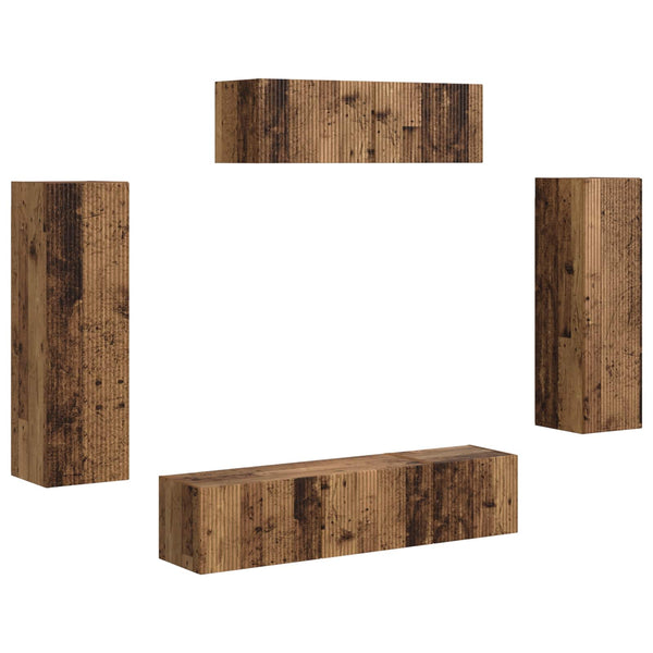 TV-Schrank 5er Set Altholz