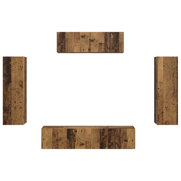 TV-Schrank 5er Set Altholz