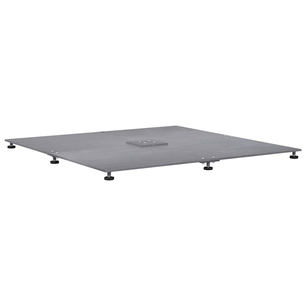 vidaXL Parasol Base Dark Grey Wood-Look 100 x 100 x 4 cm Steel