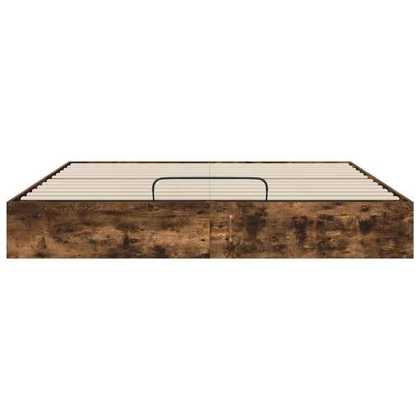 vidaXL Ottoman Bed Frame Smoked Oak 203 x 160 x 25 cm