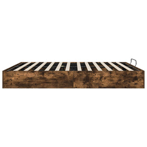 vidaXL Ottoman Bed Frame Smoked Oak 203 x 160 x 25 cm