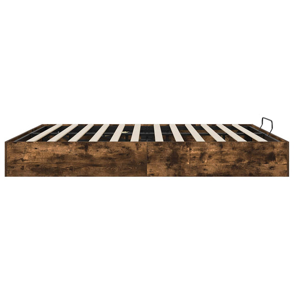 vidaXL Ottoman Bed Frame Smoked Oak 203 x 160 x 25 cm