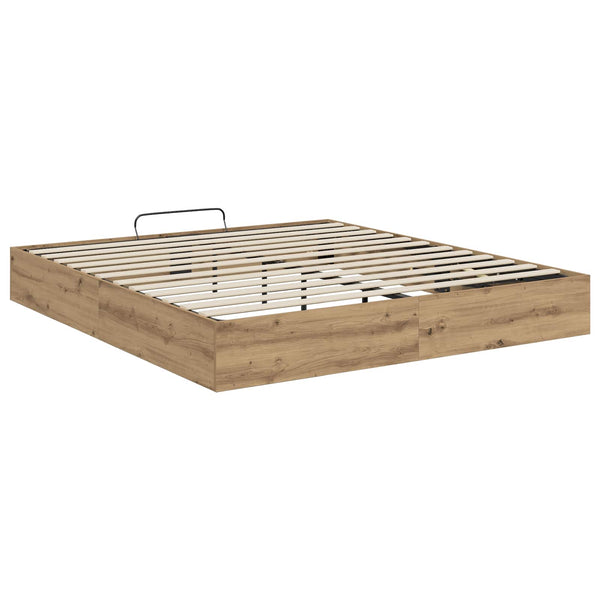 vidaXL Ottoman Bed Frame Craft Oak 203 x 160 x 25 cm
