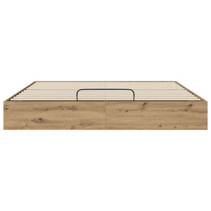 vidaXL Ottoman Bed Frame Craft Oak 203 x 160 x 25 cm
