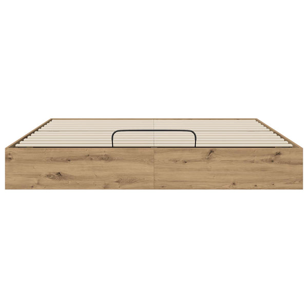 vidaXL Ottoman Bed Frame Craft Oak 203 x 160 x 25 cm