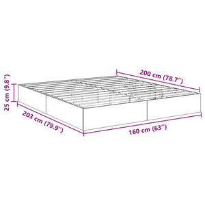 vidaXL Ottoman Bed Frame Craft Oak 203 x 160 x 25 cm