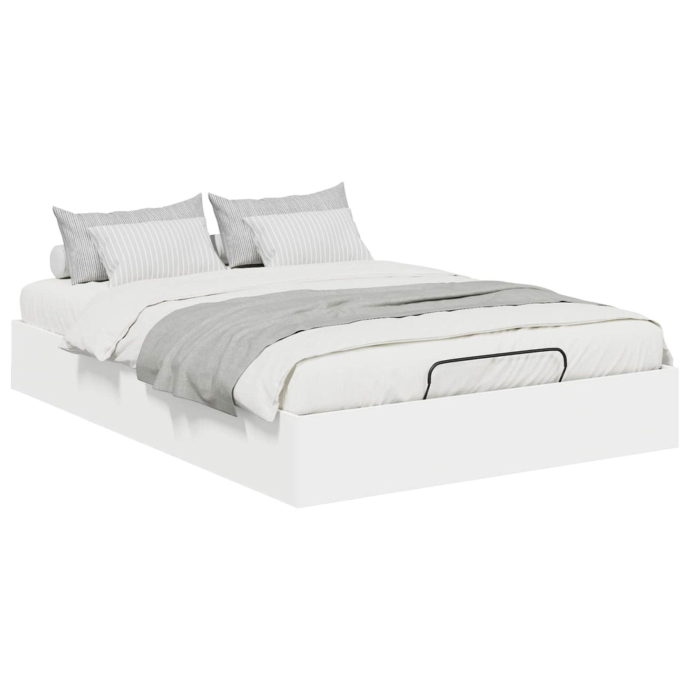 vidaXL Ottoman Bed Frame White 203 x 150 x 25 cm Engineered Wood