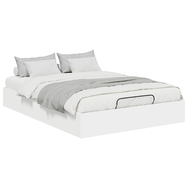 vidaXL Ottoman Bed Frame White 203 x 150 x 25 cm Engineered Wood