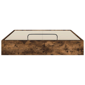 vidaXL Ottoman Bed Frame Smoked Oak 203 x 150 x 25 cm