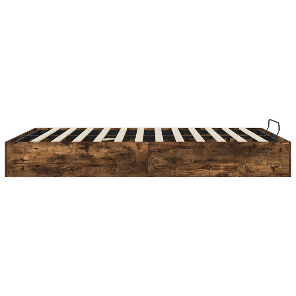 vidaXL Ottoman Bed Frame Smoked Oak 203 x 150 x 25 cm
