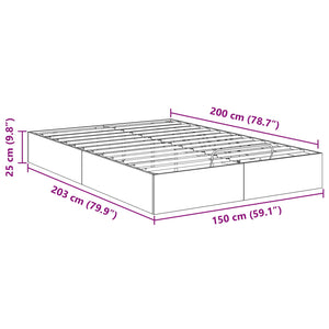 vidaXL Ottoman Bed Frame Smoked Oak 203 x 150 x 25 cm