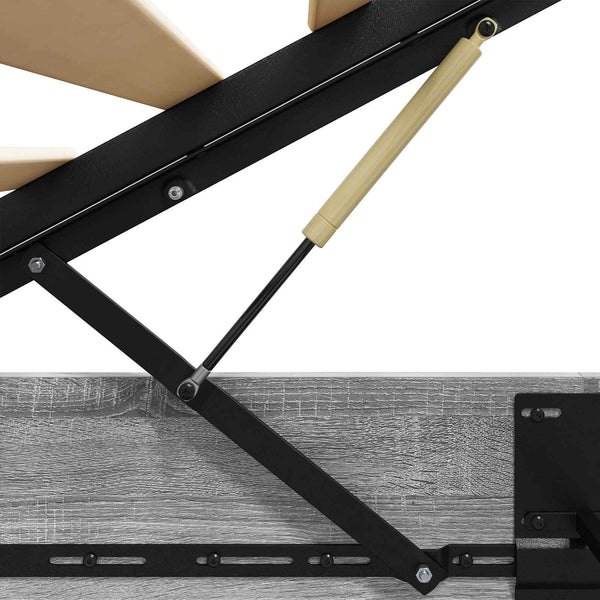 vidaXL Ottoman Bed Frame Grey Sonoma 203 x 150 x 25 cm