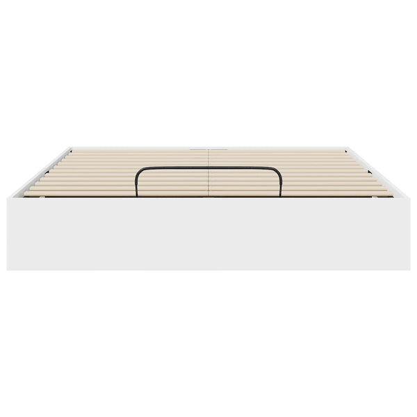 vidaXL Ottoman Bed Frame White 203 x 120 x 25 cm Engineered Wood