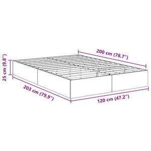 vidaXL Ottoman Bed Frame White 203 x 120 x 25 cm Engineered Wood