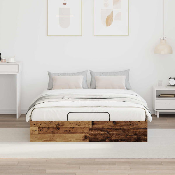 vidaXL Ottoman Bed Frame Reclaimed Wood 203 x 120 x 25 cm Engineered Wood