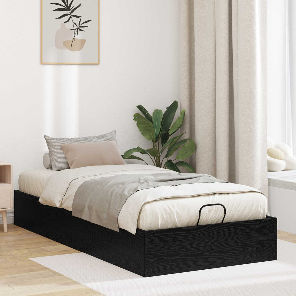 vidaXL Ottoman Bed Frame Black Oak 203 x 100 x 25 cm