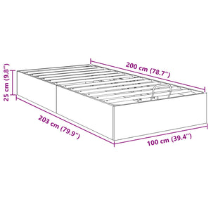vidaXL Ottoman Bed Frame Black Oak 203 x 100 x 25 cm