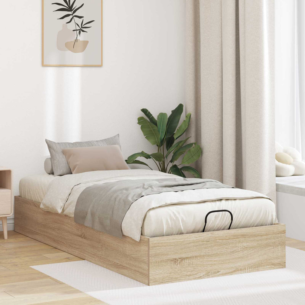 vidaXL Ottoman Bed Frame with Storage Sonoma Oak 203 x 100 x 25 cm