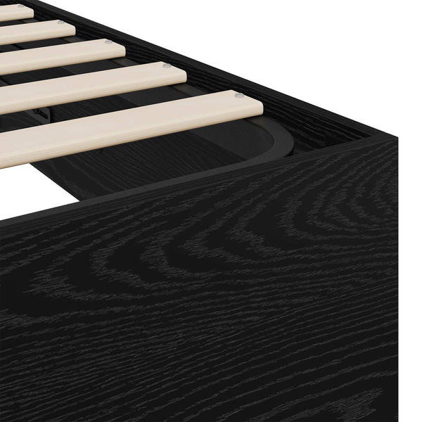vidaXL Ottoman Bed Frame Black Oak 203 x 90 x 25 cm