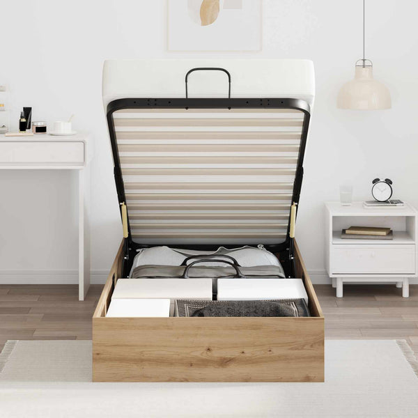 vidaXL Ottoman Bed Frame Artisan Oak 90 x 200 cm Engineered Wood